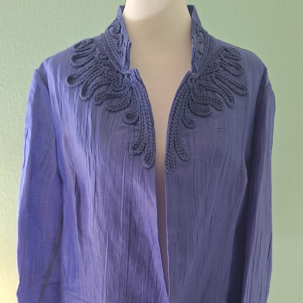 Chico's Violet Blue Long sleeved Jacket. Size 2 (L)